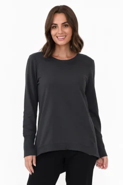 Jumpers<Betty Basics Dolly Charcoal Cotton Jumper