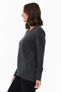 Jumpers<Betty Basics Dolly Charcoal Cotton Jumper