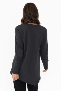 Jumpers<Betty Basics Dolly Charcoal Cotton Jumper