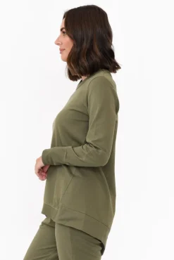 Jumpers<Betty Basics Dolly Khaki Cotton Jumper