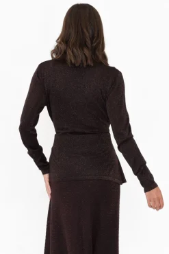 Cardigans<Brave u0026 True Domenica Brown Knit Tie Waist Cardigan