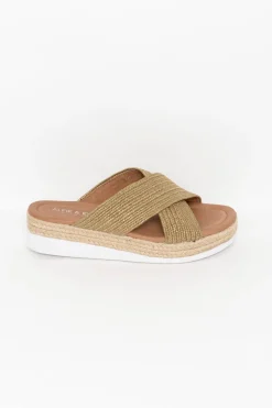 Heeled Sandals<Alfie and Evie Donovan Tan Cross Over Slide