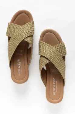 Heeled Sandals<Alfie and Evie Donovan Tan Cross Over Slide