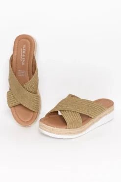 Heeled Sandals<Alfie and Evie Donovan Tan Cross Over Slide