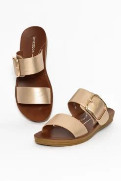 Slides<Los Cabos Doti Champagne Buckle Slide