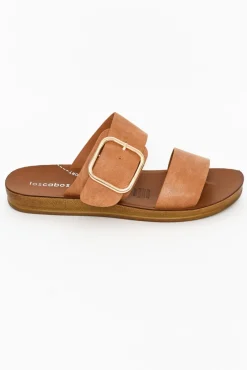 Flat Sandals<Los Cabos Doti Tan Buckle Slide