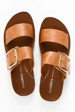 Flat Sandals<Los Cabos Doti Tan Buckle Slide