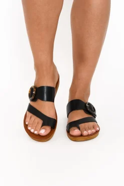 Slides<Los Cabos Dotsie Black Resin Buckle Slide