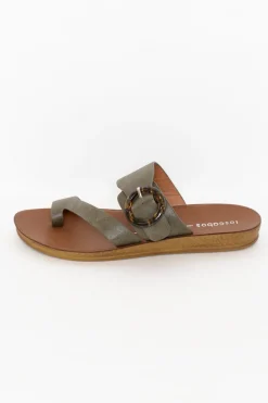 Flat Sandals<Los Cabos Dotsie Khaki Resin Buckle Slide