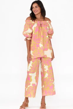 Linen Tops<Foil Drew Pink Lotus Linen Top