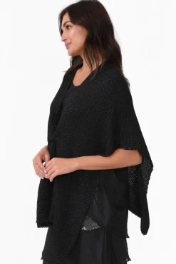 Ponchos<La Strada Dublin Black Metallic Wrap