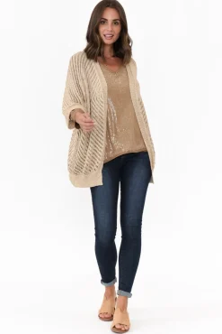 Cardigans<La Strada Duncan Gold Metallic Cardigan
