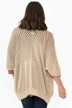 Cardigans<La Strada Duncan Gold Metallic Cardigan