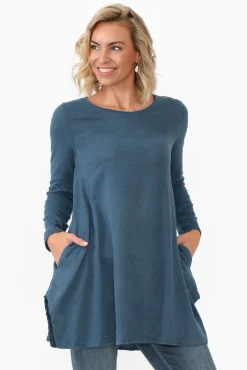Tunic Tops<Hourglass Dylan Blue Knit Tunic