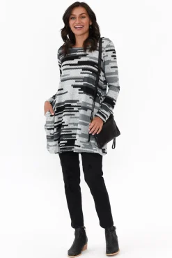 Tunic Tops<Hourglass Dylan Grey Geo Knit Tunic