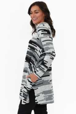 Tunic Tops<Hourglass Dylan Grey Geo Knit Tunic