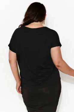 Sleeved Tops<Bamboo Body Eadie Black Bamboo Top