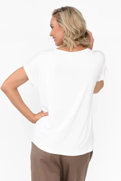 Sleeved Tops<Bamboo Body Eadie White Bamboo Top