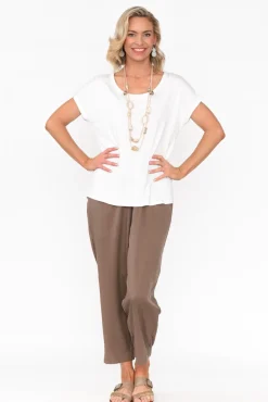 Sleeved Tops<Bamboo Body Eadie White Bamboo Top