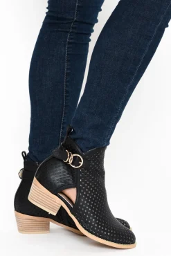 Boots<Laguna Quays Electra Black Laser Cut Boot