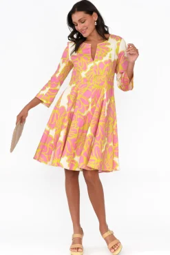 Linen Dresses<Foil Elisa Pink Lotus Linen Dress