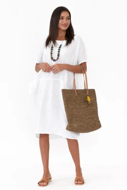 Linen Dresses<Talia Benson Ella White Linen Dress