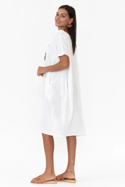 Linen Dresses<Talia Benson Ella White Linen Dress