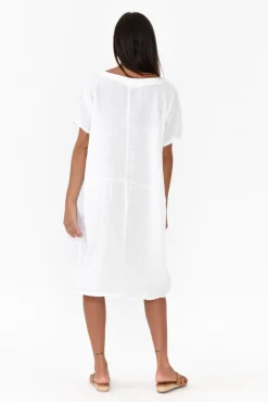 Linen Dresses<Talia Benson Ella White Linen Dress