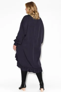 Below Knee Dresses<PQ Elma Navy Tencel Shirt Dress