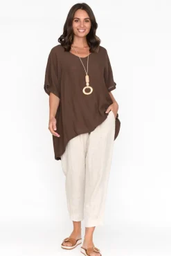 Cotton Tops<Cotton Village Elvira Chocolate Drape Top