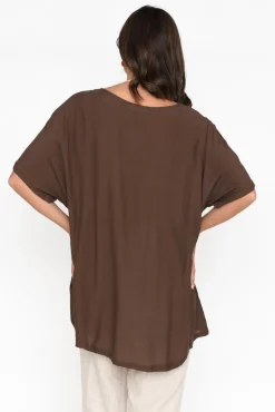 Cotton Tops<Cotton Village Elvira Chocolate Drape Top