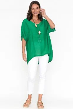 Cotton Tops<Cotton Village Elvira Green Drape Top