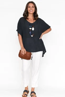 Cotton Tops<Cotton Village Elvira Navy Drape Top