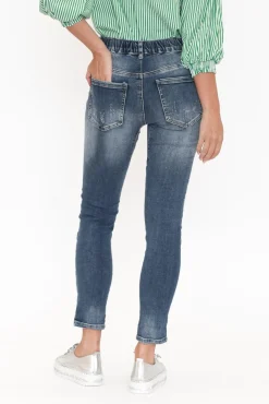 Jeans<Italian Star Emma Blue Denim Distressed Stretch Jean