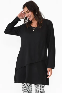 Tunic Tops<Hourglass Emmett Black Knit Tunic