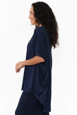Tunic Tops<PQ Emory Navy Bamboo Hi Lo Batwing Top