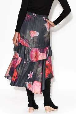 Skirts<Fate Becker Enough Navy Floral Ruffle Skirt