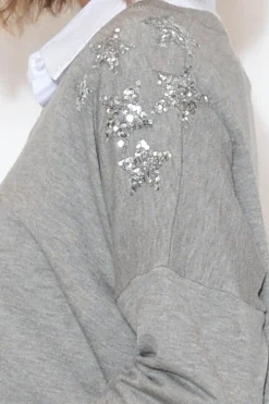Knitwear<Label of Love Erika Grey Sequin Embellished Knit