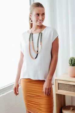 Sleeved Tops<Slate the Label Essi White Shell Top