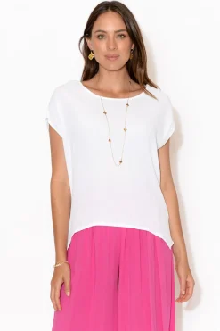 Sleeved Tops<Slate the Label Essi White Shell Top
