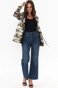 Jackets<Brave u0026 True Etienne Khaki Marble Sequin Blazer