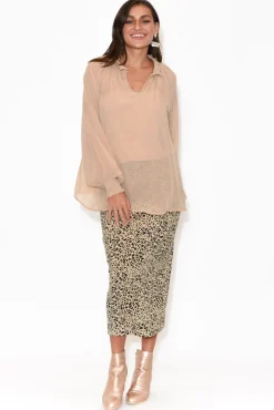 Sleeved Tops<Fate Becker Eventide Tan Bishop Sleeve Top