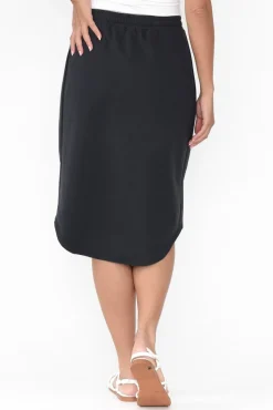 Skirts<Betty Basics Evie Charcoal Cotton Blend Skirt