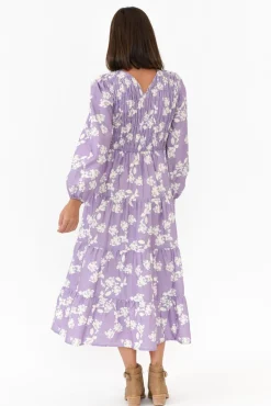 Cotton Dresses<Dear Sutton Fallon Lilac Floral Cotton Poplin Dress