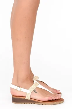 Flat Sandals<Laguna Quays Fawa White Raffia Sandal