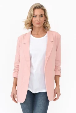 Jackets<Cali and Co Figaro Blush Cotton Blazer