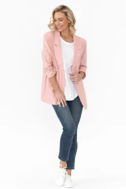 Jackets<Cali and Co Figaro Blush Cotton Blazer