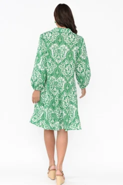 Cotton Dresses<Threadz Fitzroy Green Paisley Cotton Dress