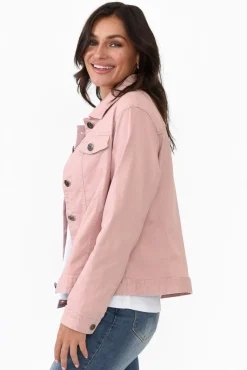 Jackets<Cali and Co Florida Blush Cotton Stretch Jacket