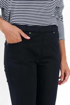 Pants<Cafe Latte Flynn Navy Cotton Blend Stretch Pant